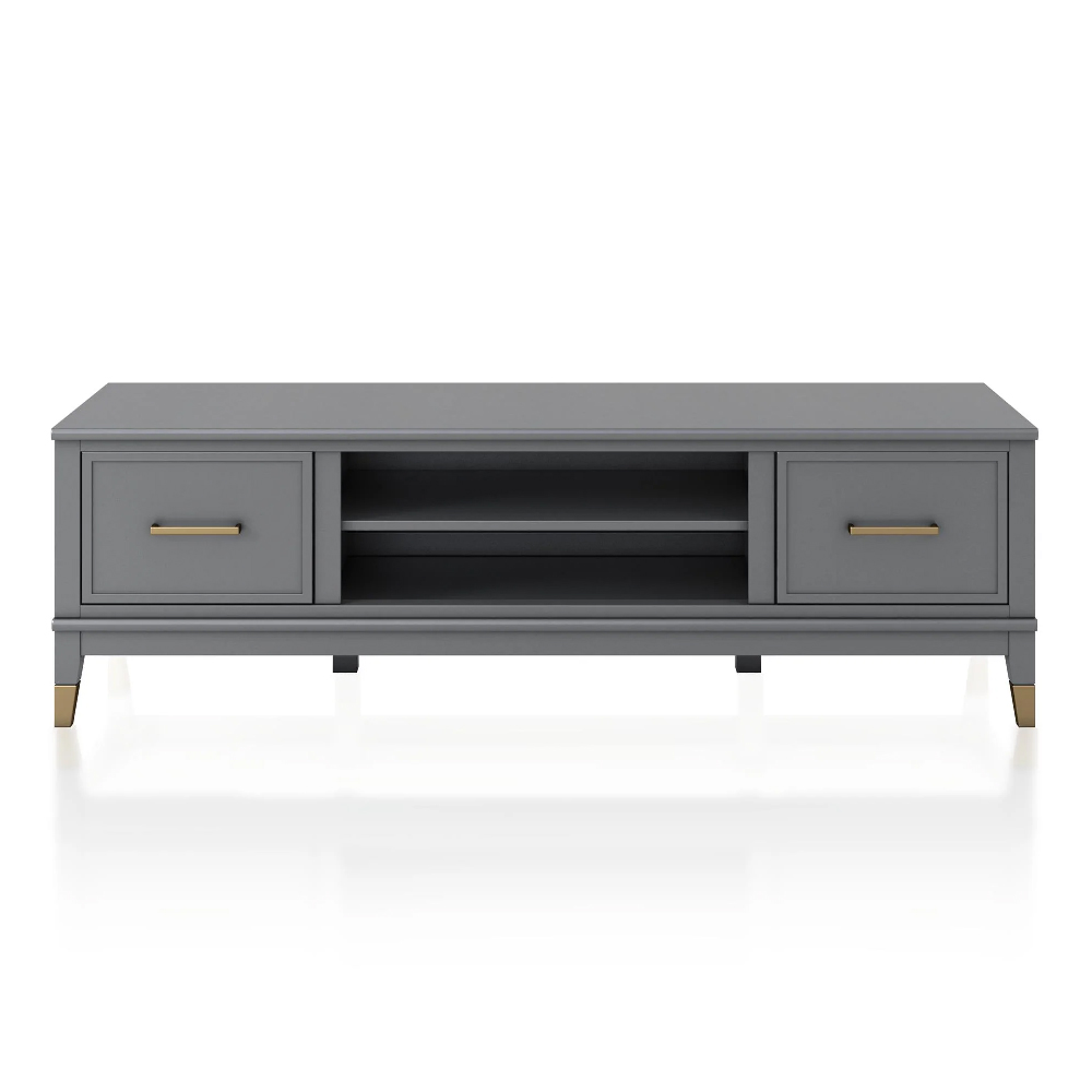 Wantagh Wooden TV Stand With 2 Doors In Graphite Grey