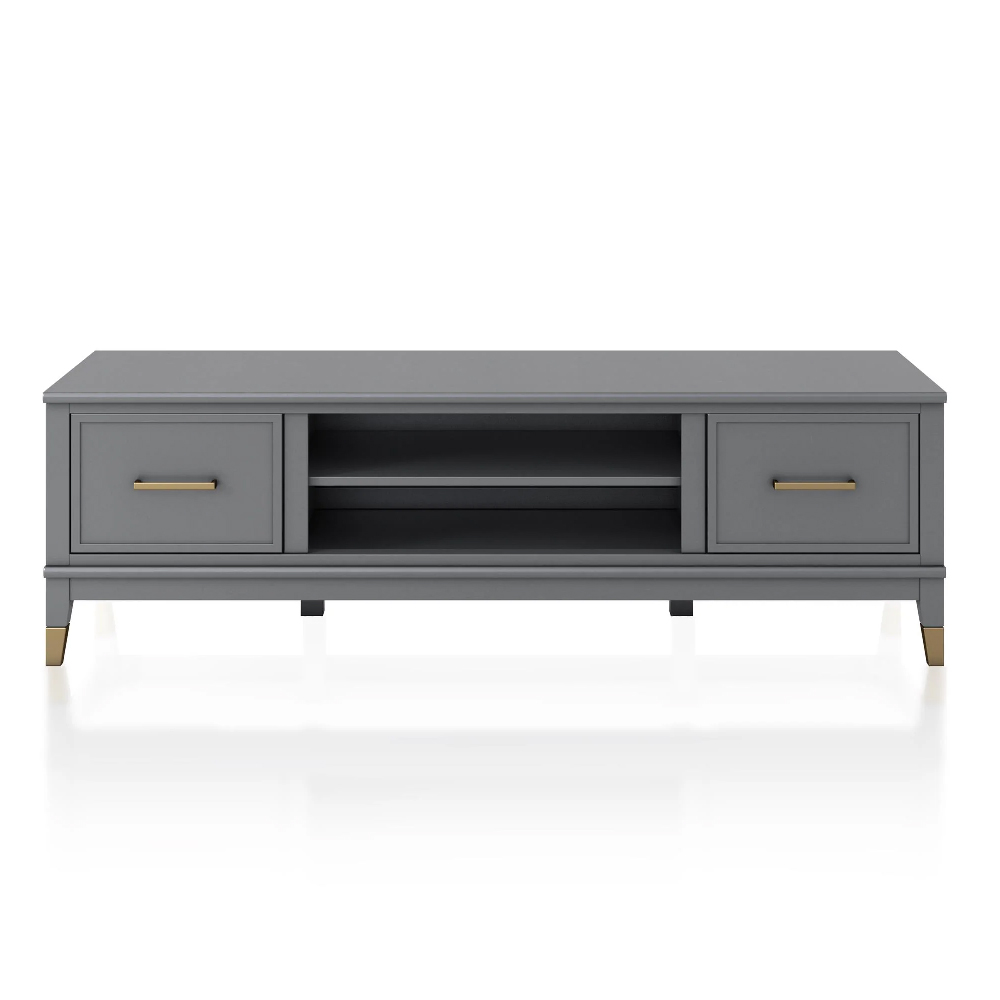 Wantagh Wooden TV Stand With 2 Doors In Graphite Grey