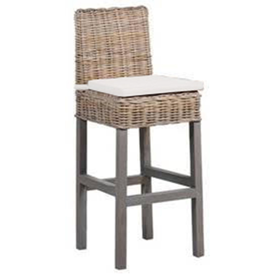 Product photograph of Wantagh Wooden Wicker Bar Stool In Kooboo Grey from Furniture in Fashion