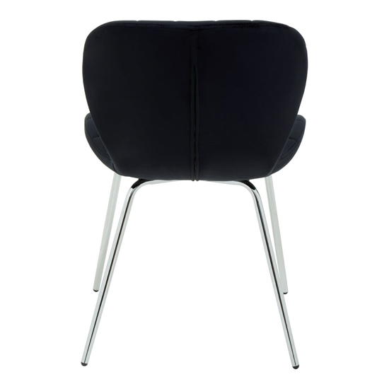Warden Black Velvet Dining Chairs With Silver Legs In A Pair_4
