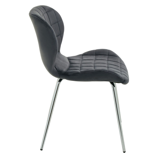Warden Grey Velvet Dining Chairs With Silver Legs In A Pair_3