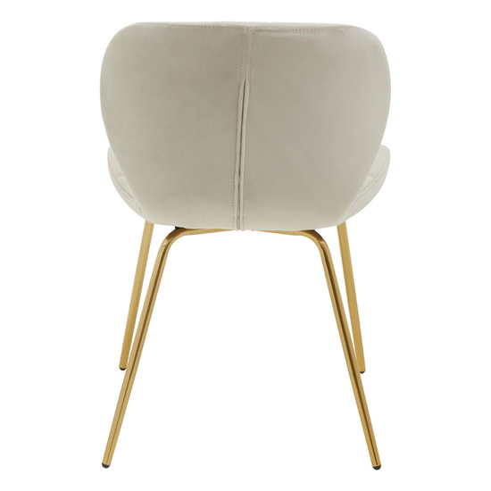 Warden Mink Velvet Dining Chairs With Gold Legs In A Pair