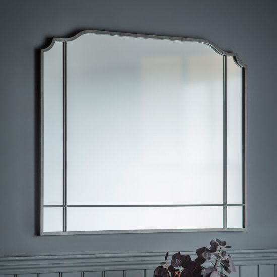 Product photograph of Warder Rectangular Overmantle Mirror In Charcoal Frame from Furniture in Fashion