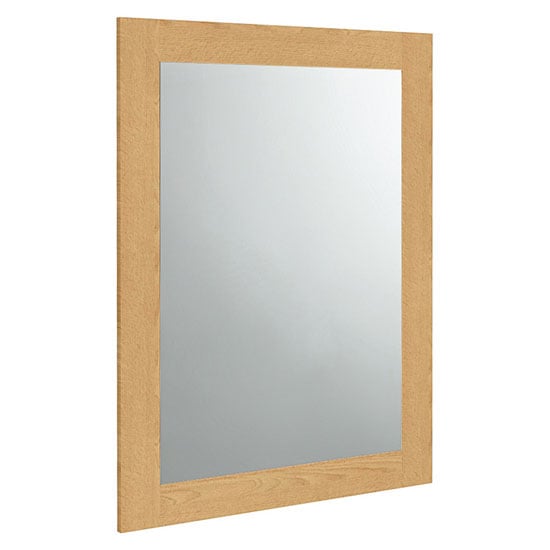 Read more about Wardle bedroom wall mirror in crafted solid oak frame