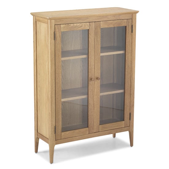 Wardle Wooden Glazed Display Cabinet In Crafted Solid Oak_2