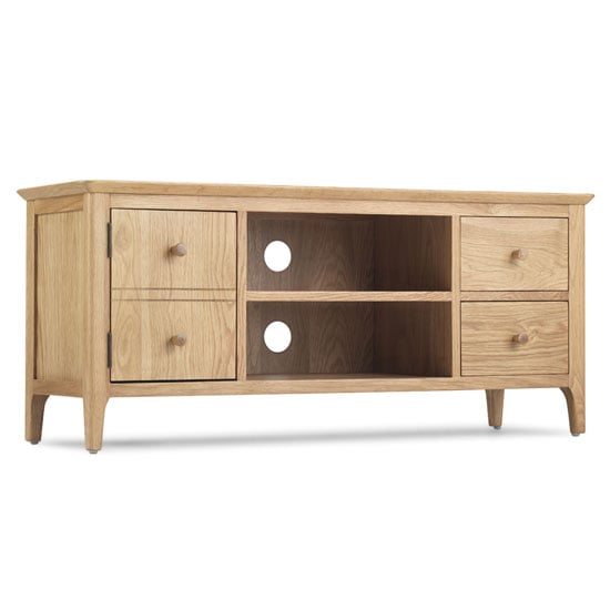 Wardle Wooden Large TV Unit In Crafted Solid Oak_2