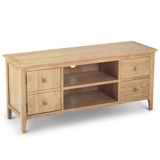 Wardle Wooden Large TV Unit In Crafted Solid Oak_1