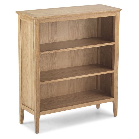 Wardle Wooden Low Bookcase In Crafted, Solid Oak Dresser Bookcase
