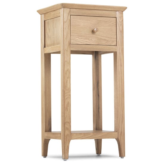 Wardle Wooden Side Table In Crafted Solid Oak With 1 Drawer_2