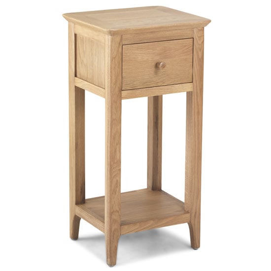 Wardle Wooden Side Table In Crafted Solid Oak With 1 Drawer Furniture