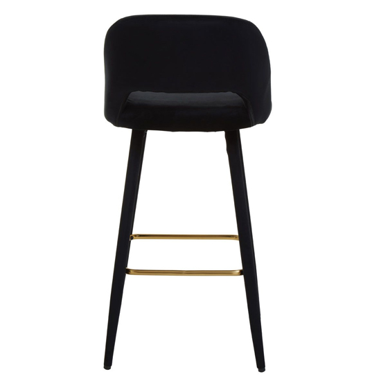 Warns Black Velvet Bar Chairs With Gold Footrest In A Pair