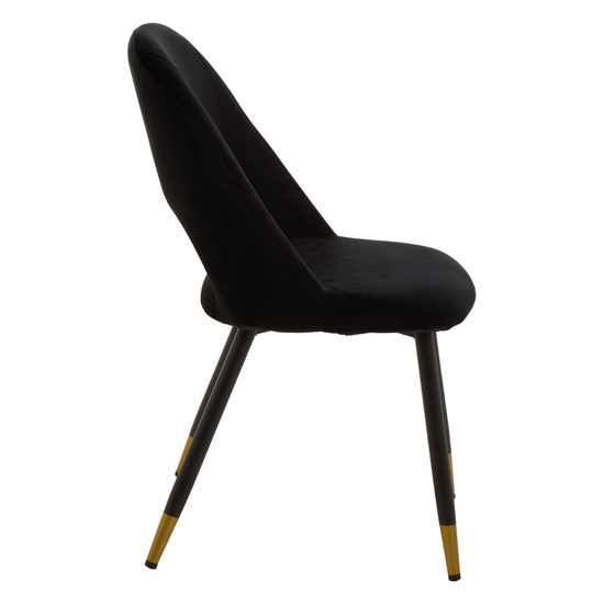 Warns Black Velvet Dining Chairs With Gold Foottips In A Pair