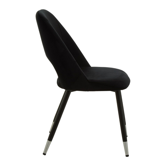 Warns Black Velvet Dining Chairs With Silver Foottips In A Pair