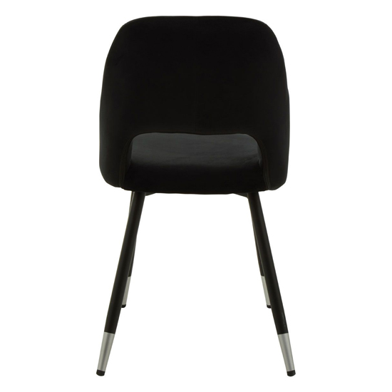 Warns Black Velvet Dining Chairs With Silver Foottips In A Pair