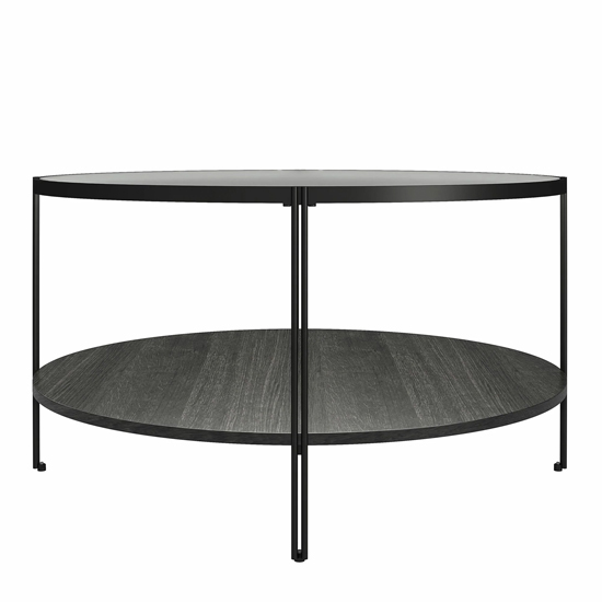 Warren Glass Round Coffee Table In Black