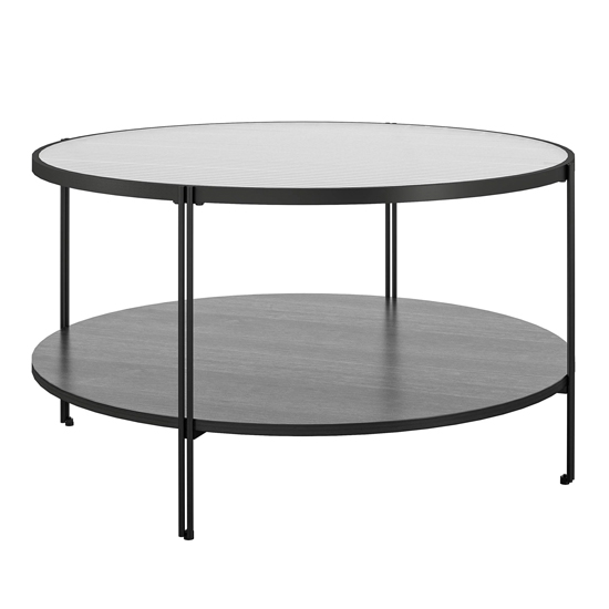 Warren Glass Round Coffee Table In Black