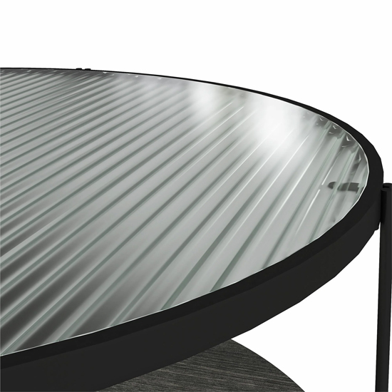 Warren Glass Round Coffee Table In Black