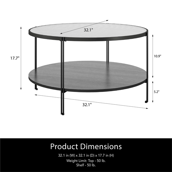 Warren Glass Round Coffee Table In Black