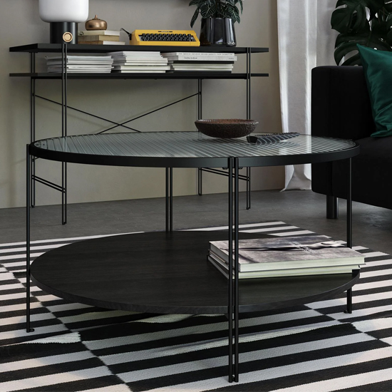 Read more about Warren glass round coffee table in black