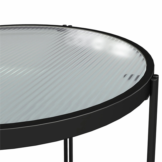 Warren Glass Round Side Table In Black