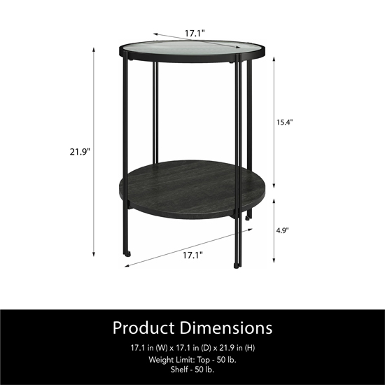 Warren Glass Round Side Table In Black