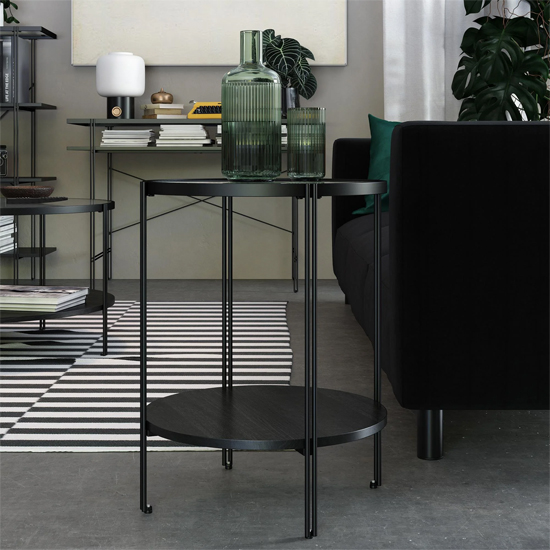 Read more about Warren glass round side table in black