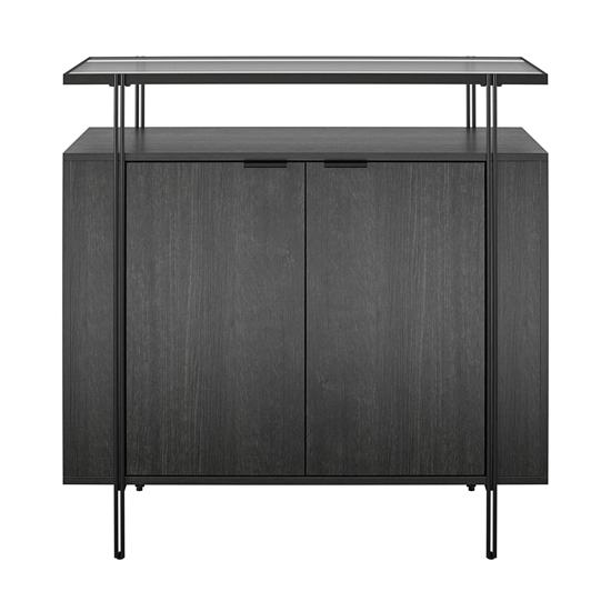 Warren Wooden Bar Cabinet With 2 Doors In Black
