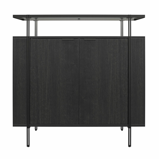 Warren Wooden Bar Cabinet With 2 Doors In Black