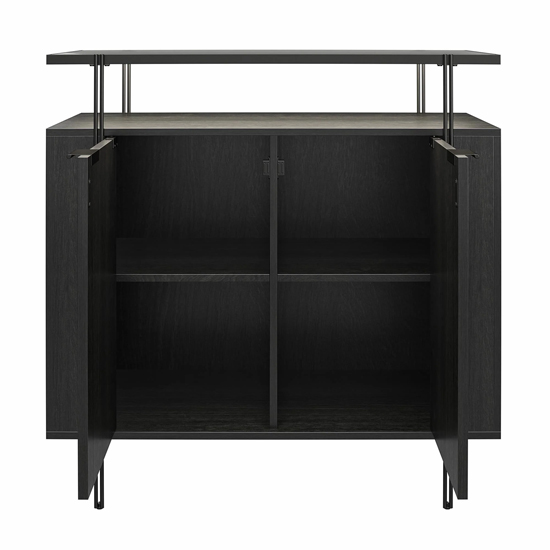 Warren Wooden Bar Cabinet With 2 Doors In Black