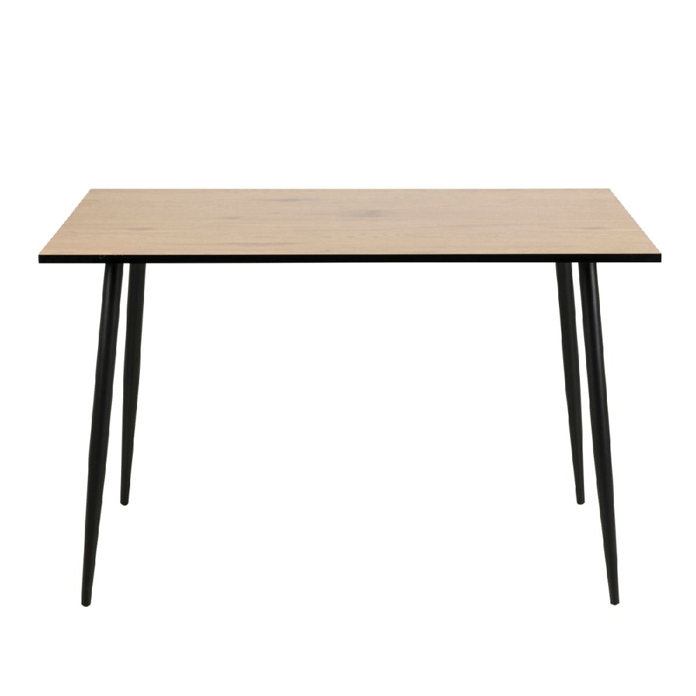 Warren Wooden Dining Table With Black Legs In Oak