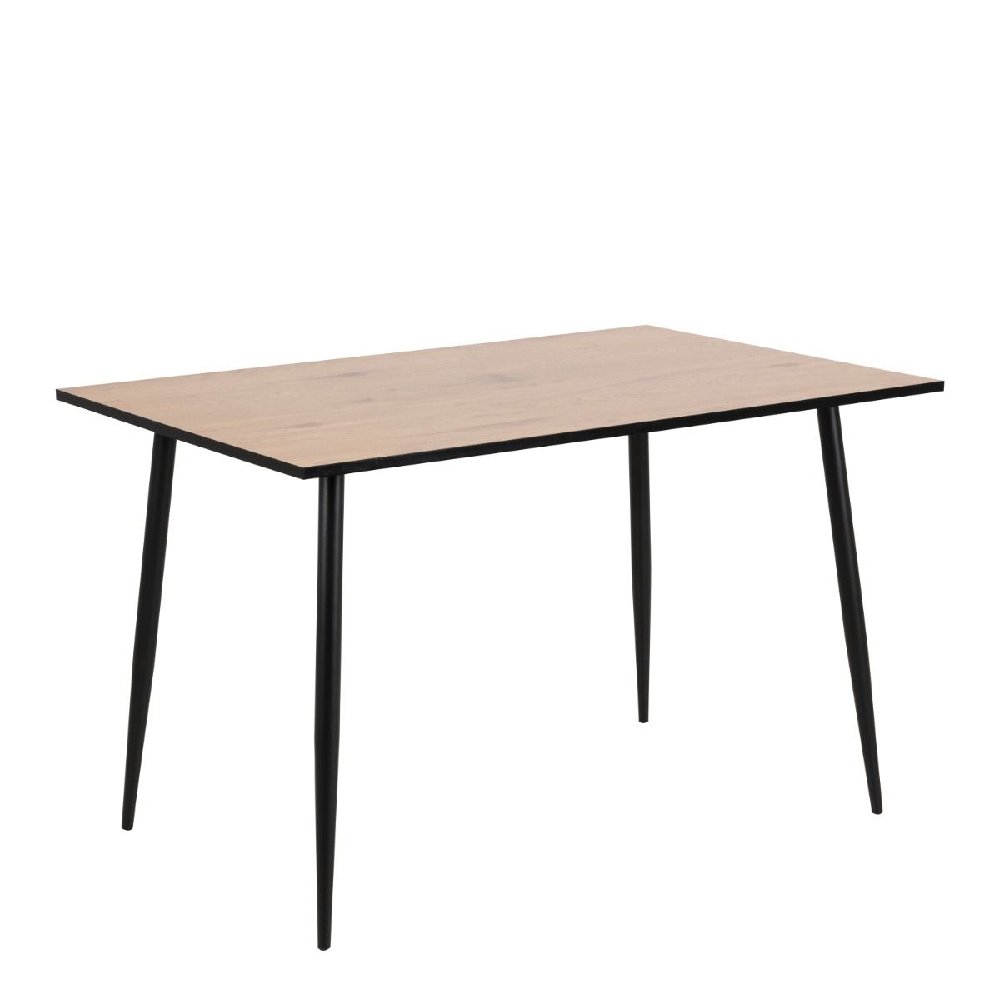 Read more about Warren wooden dining table with black legs in oak