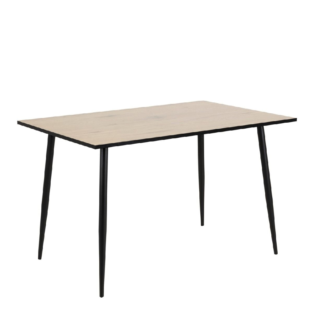 Read more about Warren wooden dining table with black legs in white oak