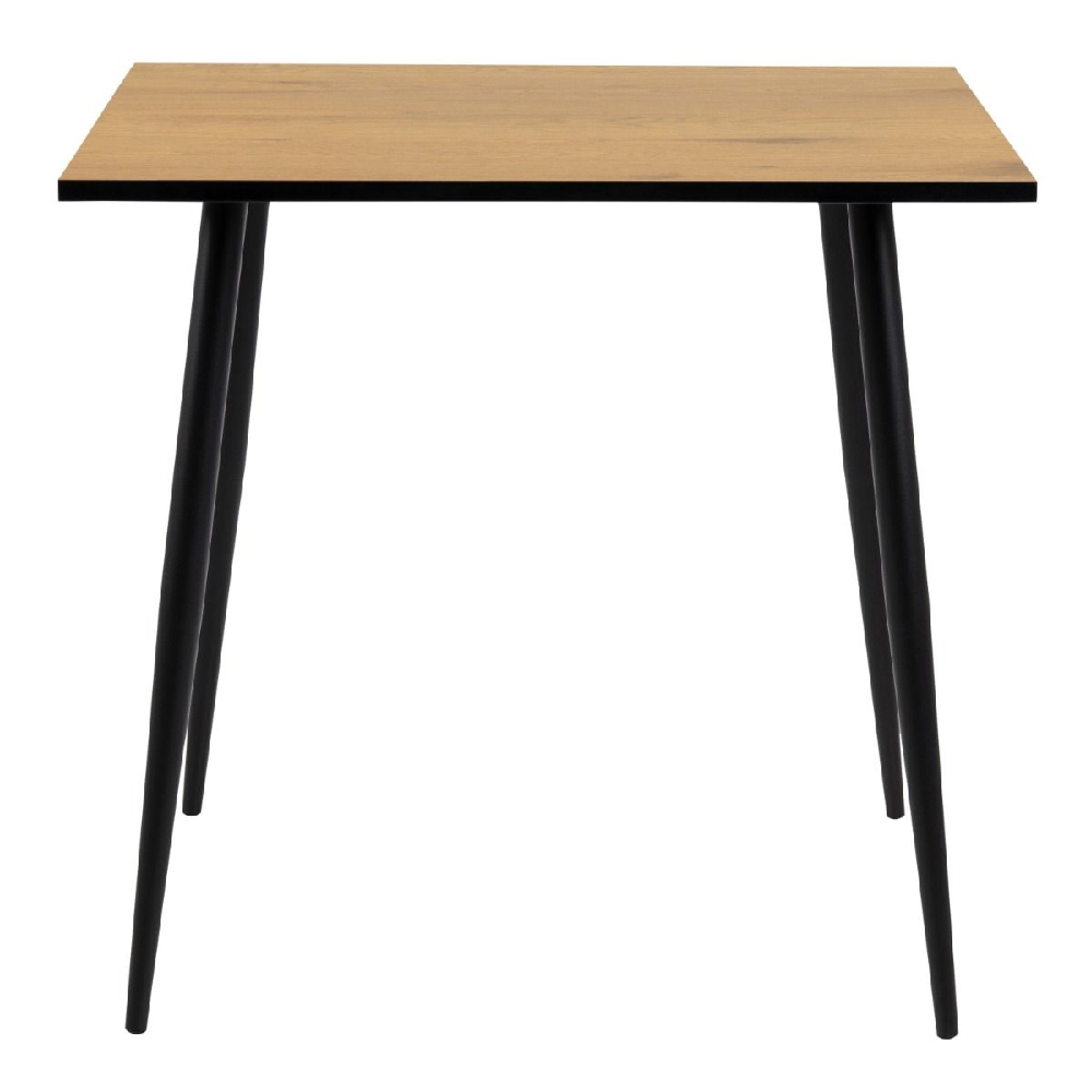 Warren Wooden Dining Table Square With Black Legs In Oak