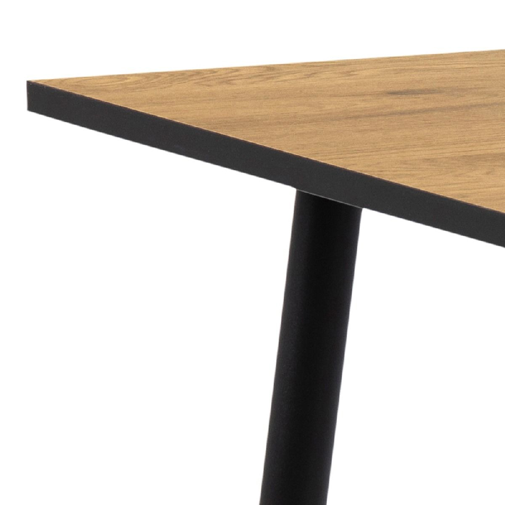 Warren Wooden Dining Table Square With Black Legs In Oak