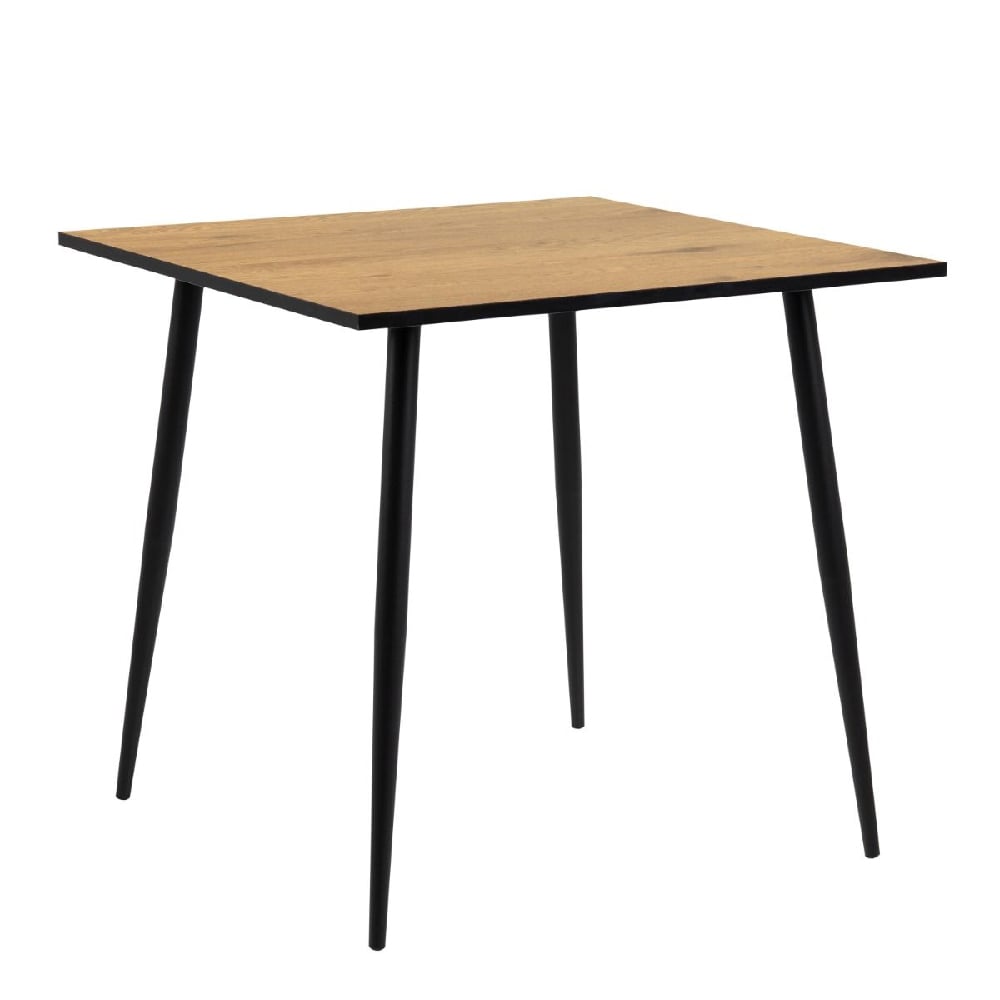 Read more about Warren wooden dining table square with black legs in oak