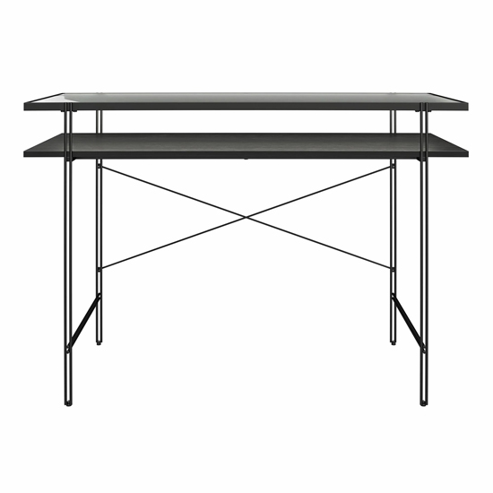Warren Wooden Laptop Desk With 1 Shelf In Black