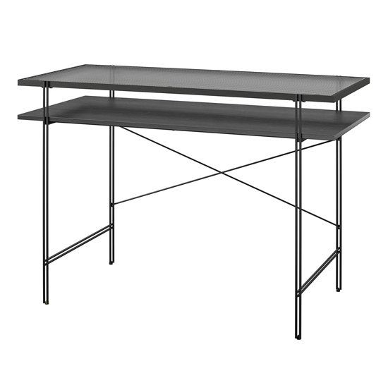 Warren Wooden Laptop Desk With 1 Shelf In Black