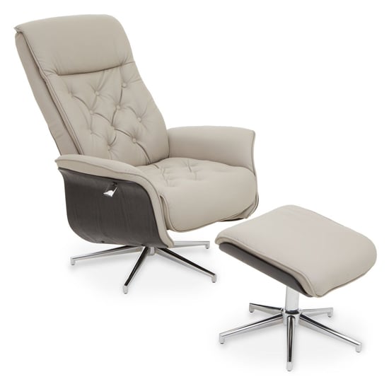 Read more about Warrens leather effect recliner chair with footstool in mink