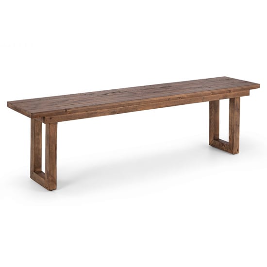 Product photograph of Warsaw Reclaimed Pine Wood Dining Bench In Rustic Pine from Furniture in Fashion