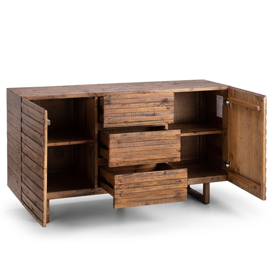 Warsaw Reclaimed Pine Wood Sideboard With 2 Doors 3 Drawers