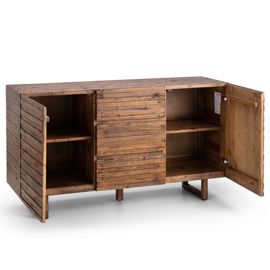 Warsaw Reclaimed Pine Wood Sideboard With 2 Doors 3 Drawers