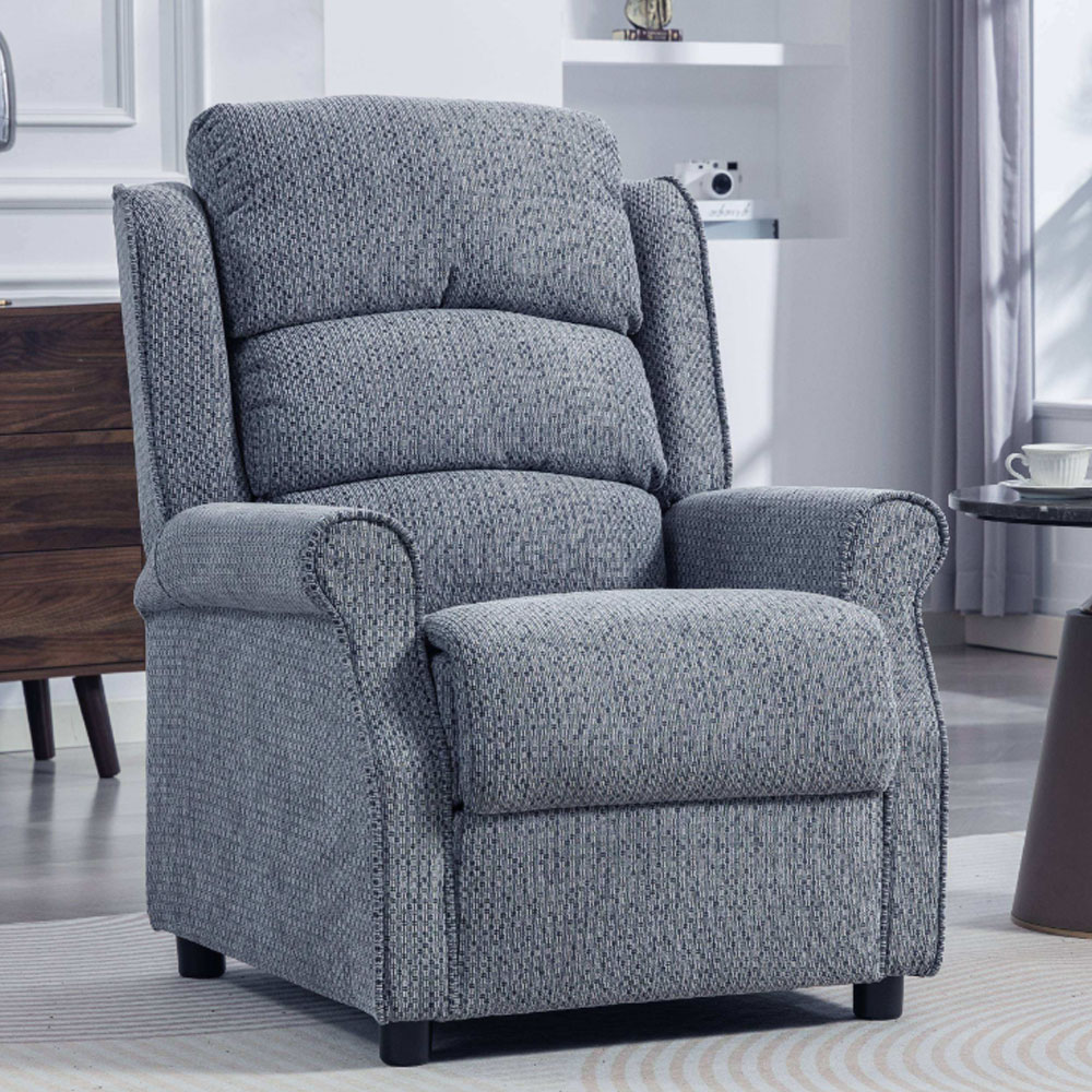 Warth Fabric 3+1+1 Seater Sofa Set in Steel Blue