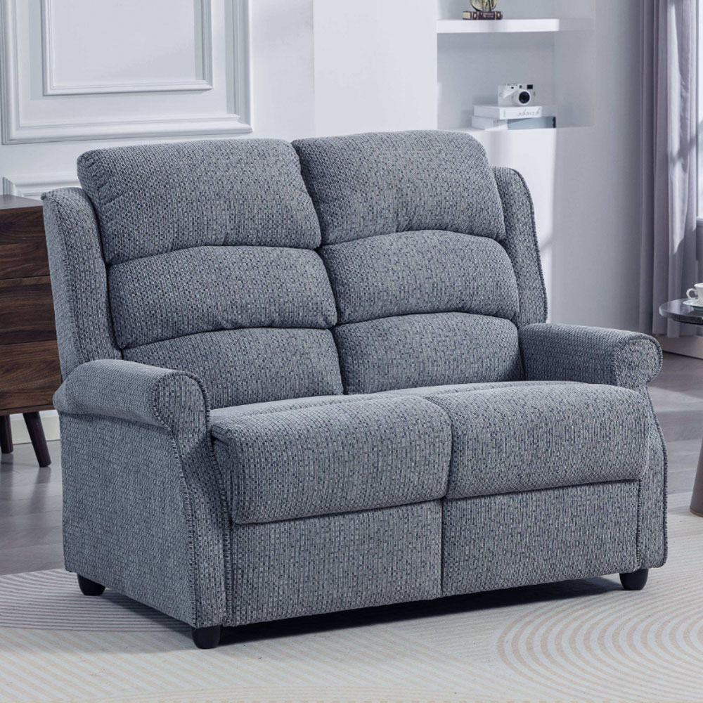 Warth Fabric 2 Seater Sofa in Steel Blue