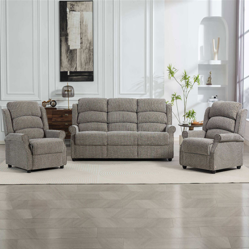 Warth Fabric 3+1+1 Seater Sofa Set in Latte