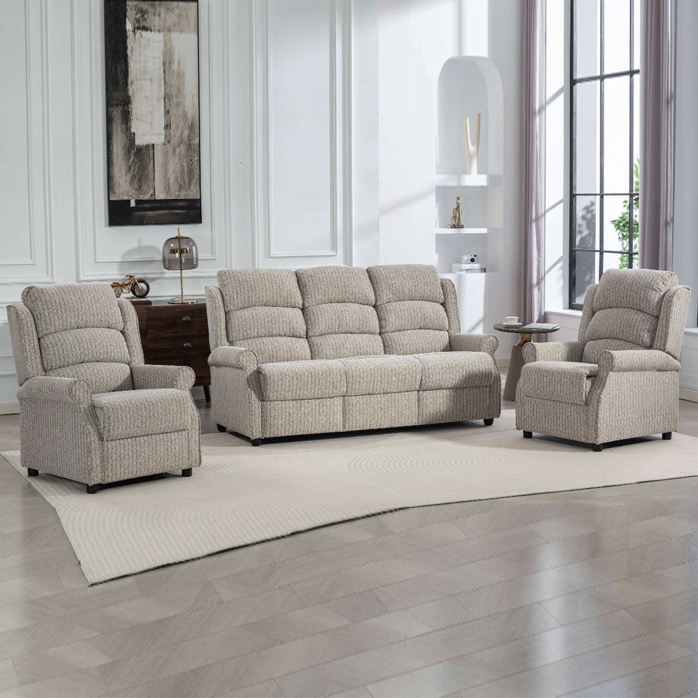 Warth Fabric 3+1+1 Seater Sofa Set in Natural