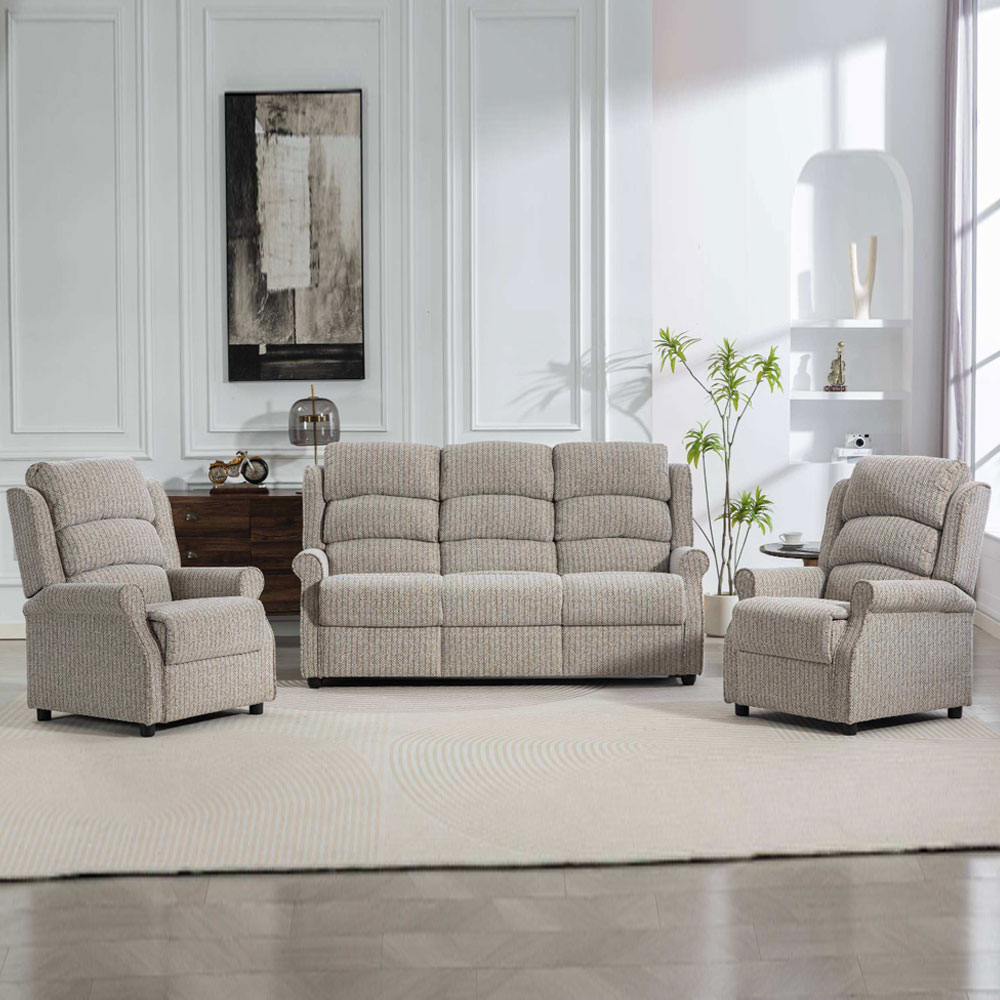 Warth Fabric 3+1+1 Seater Sofa Set in Natural