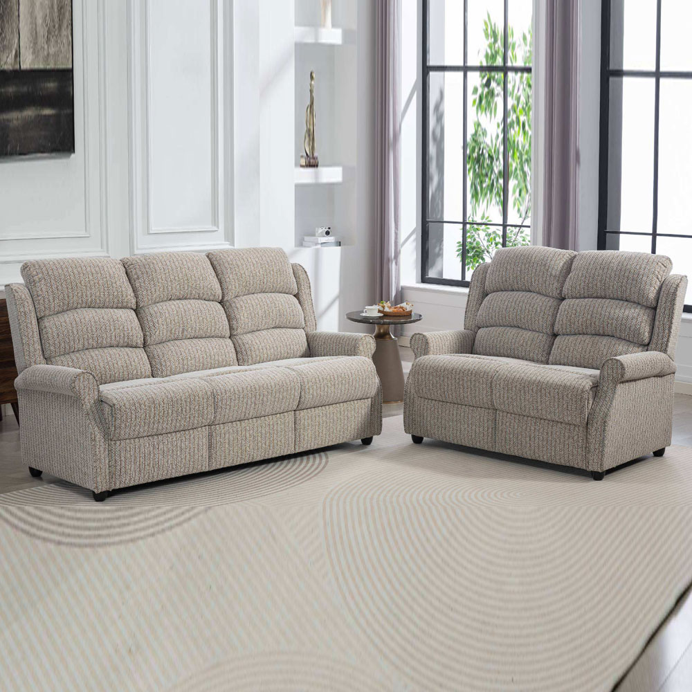 Warth Fabric 3+2 Seater Sofa Set in Natural