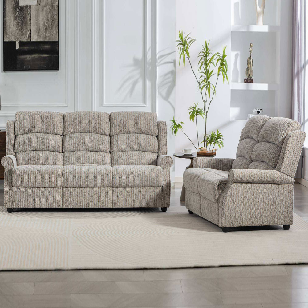 Warth Fabric 3+2 Seater Sofa Set in Natural