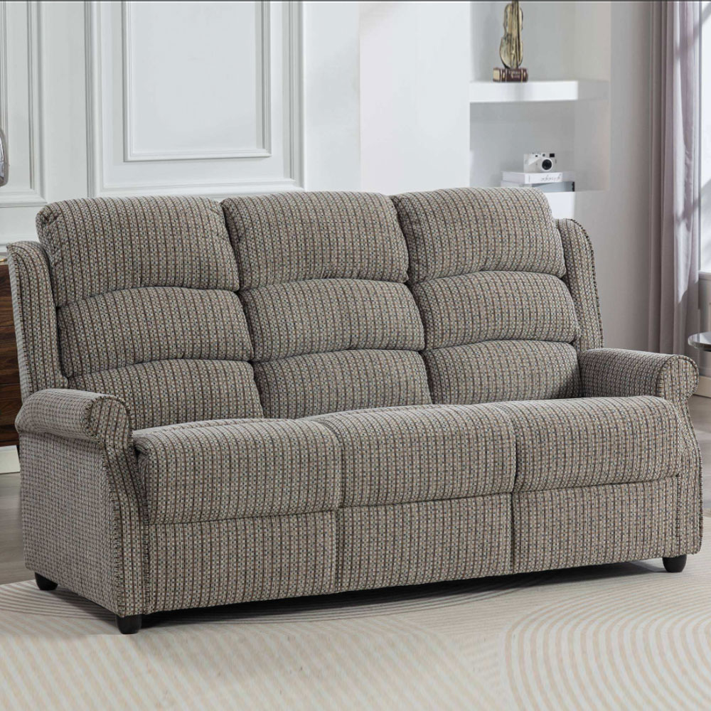 Warth Fabric 3 Seater Sofa in Latte