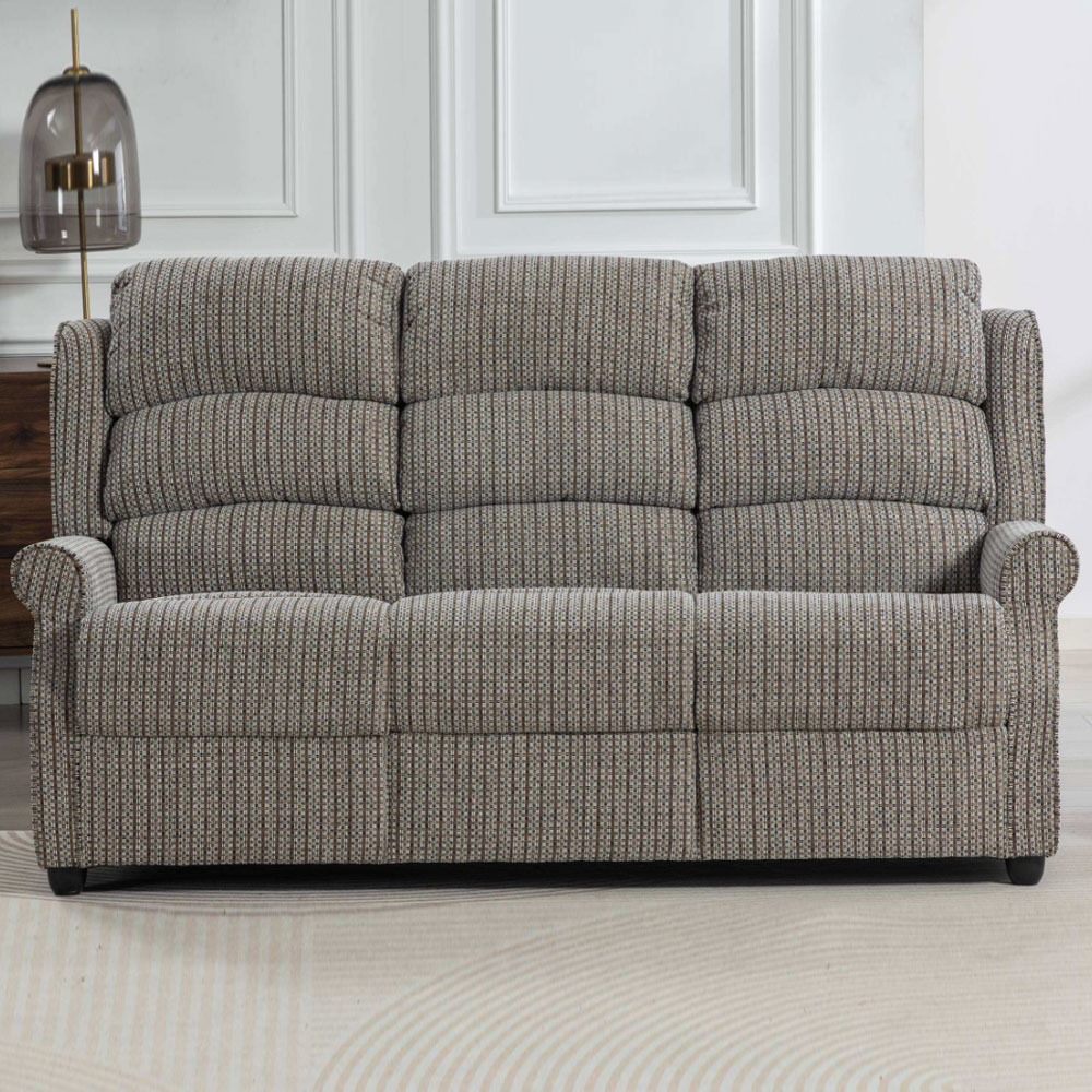 Warth Fabric 3 Seater Sofa in Latte